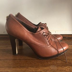 Nine West Oxford Heels Leather Vintage Style Sz 8